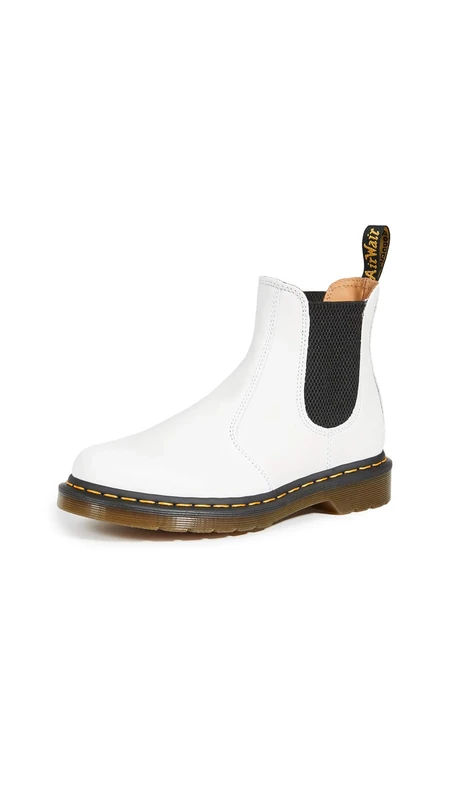 Dr. Martens Unisex Chelsea Boot Combat, White Smooth, 2 UK