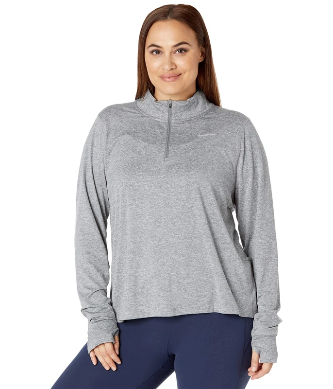 NIKE CZ2849-084 W NK ELEMENT TOP HZ PLUS Sweatshirt Women's Smoke Gray/Lt Smoke Gray/Silv Silv 3X - Image 1