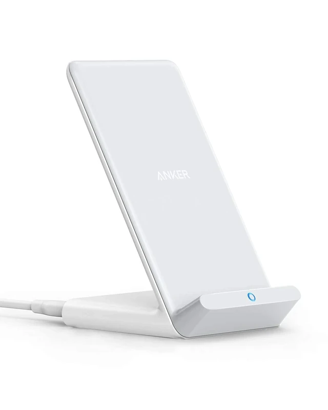 Anker Wireless Charger, PowerWave Stand, Qi-Certified for iPhone 17/16/15/14/13/12 Series, SE, 11, 11 Pro, 11 Pro Max, XR, Xs Max, 10W Fast-Charging Galaxy S20 S10 S9 S8, Note 10 (No AC Adapter)