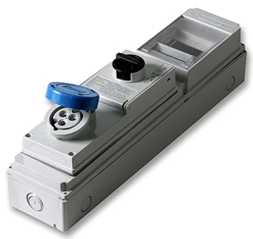 Pro Power SQE1663.5FM 16A 240V 2P+E Switched Interlocked Socket with RCD Compartment, Blue