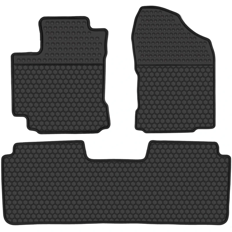 San Auto Car Rubber Floor Mat Custom Fit for Toyota Corolla Sedan 2014 2015 2016 2017 2018 2019 Automatic Transmission Full Black Auto Liner Mats All Weather Heavy Duty Odorless No im Hatchback Model