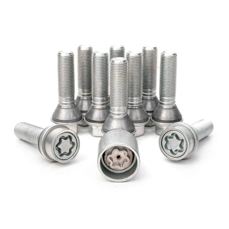 H&R Wheel bolt Set Taper-Head with movable cone M14x1.25 - Length 43mm - 10 pcs. (e.g. compatible with BMW) - incl. wheel-locks - Image 1