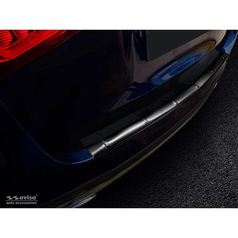 Avisa Black Stainless Steel Rear bumper protector compatible with Mercedes GLE II W167 2019-2023 incl. 53 AMG 'Ribs'