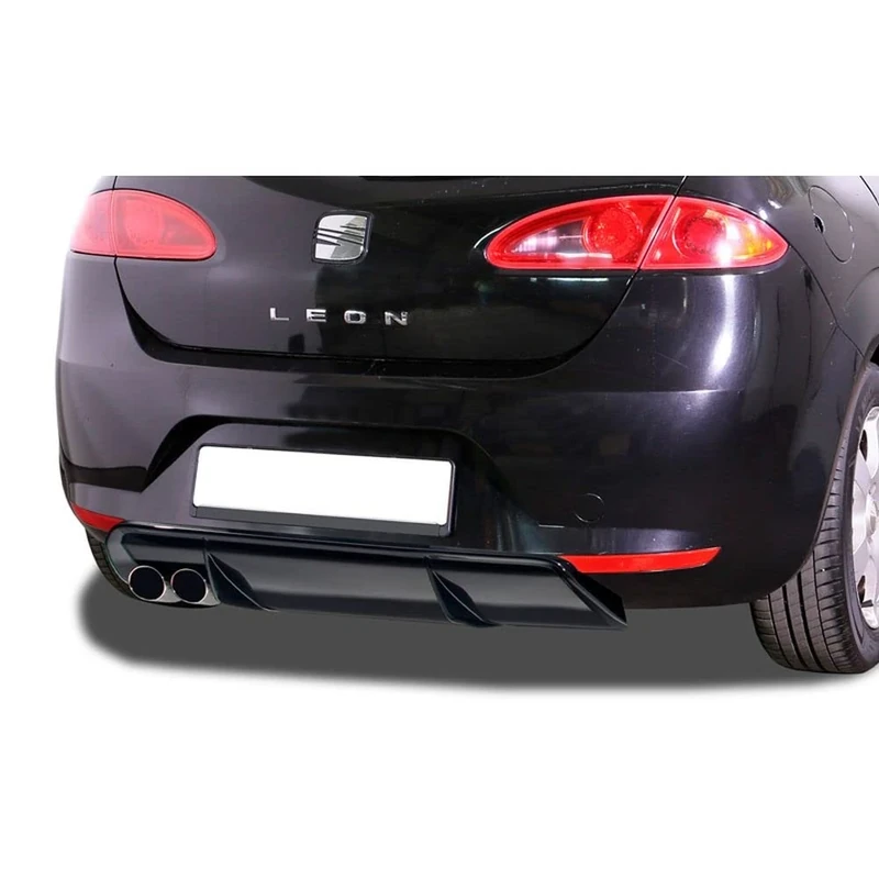 RDX Racedesign Rear bumper skirt 'Diffusor' compatible with Seat Leon 1P 2005-2008 excl. FR/Cupra (ABS glossy black)