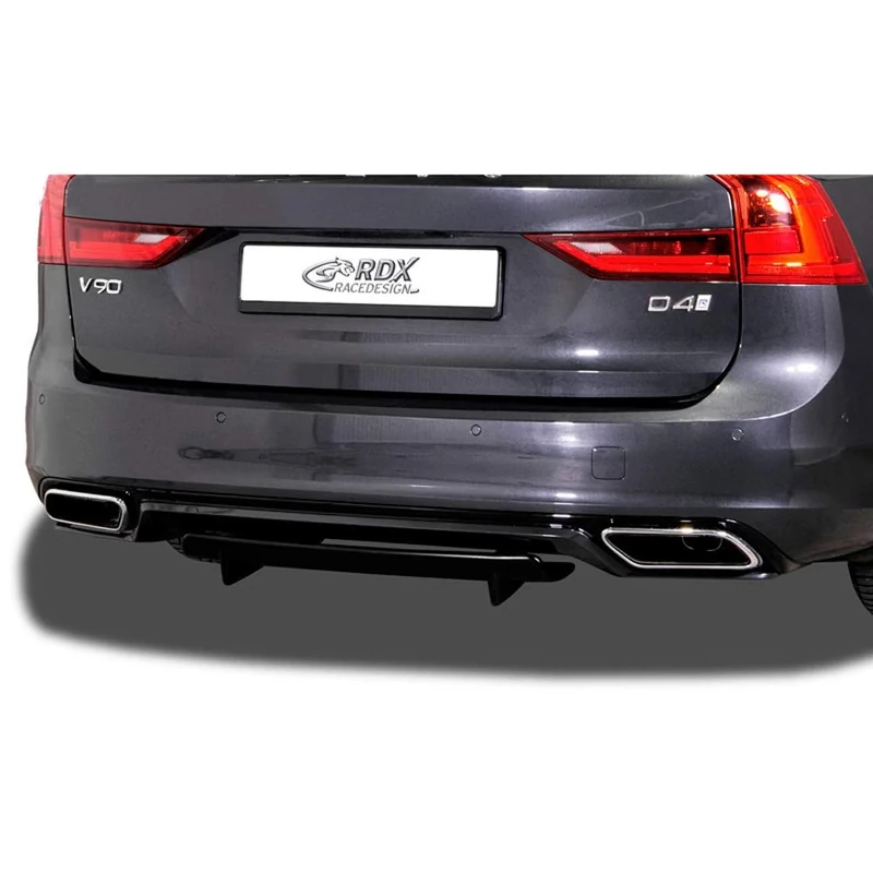 RDX Racedesign Rear bumper skirt 'Diffusor U-Diff' compatible with Volvo S90/V90 R-Design 2016- (PU)