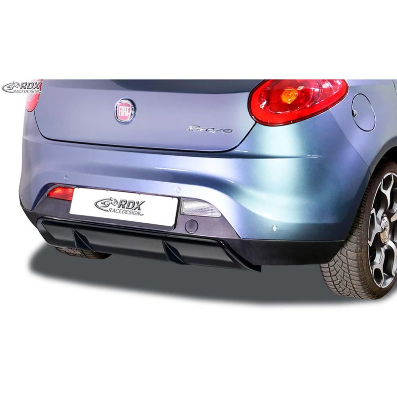 RDX Racedesign Rear bumper skirt 'Diffusor' compatible with Fiat Bravo (198) 2007-2014 (ABS glossy black)