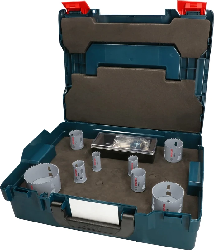 Bosch 11x PRO Multi Material Power Change Plus Hole Saw Set - L-Boxx (for Softwood, Drywall, Diameter 22, 25, 30, 35, 40, 51, 68, 83 mm, Professional Accessories Drill/Screwdriver)