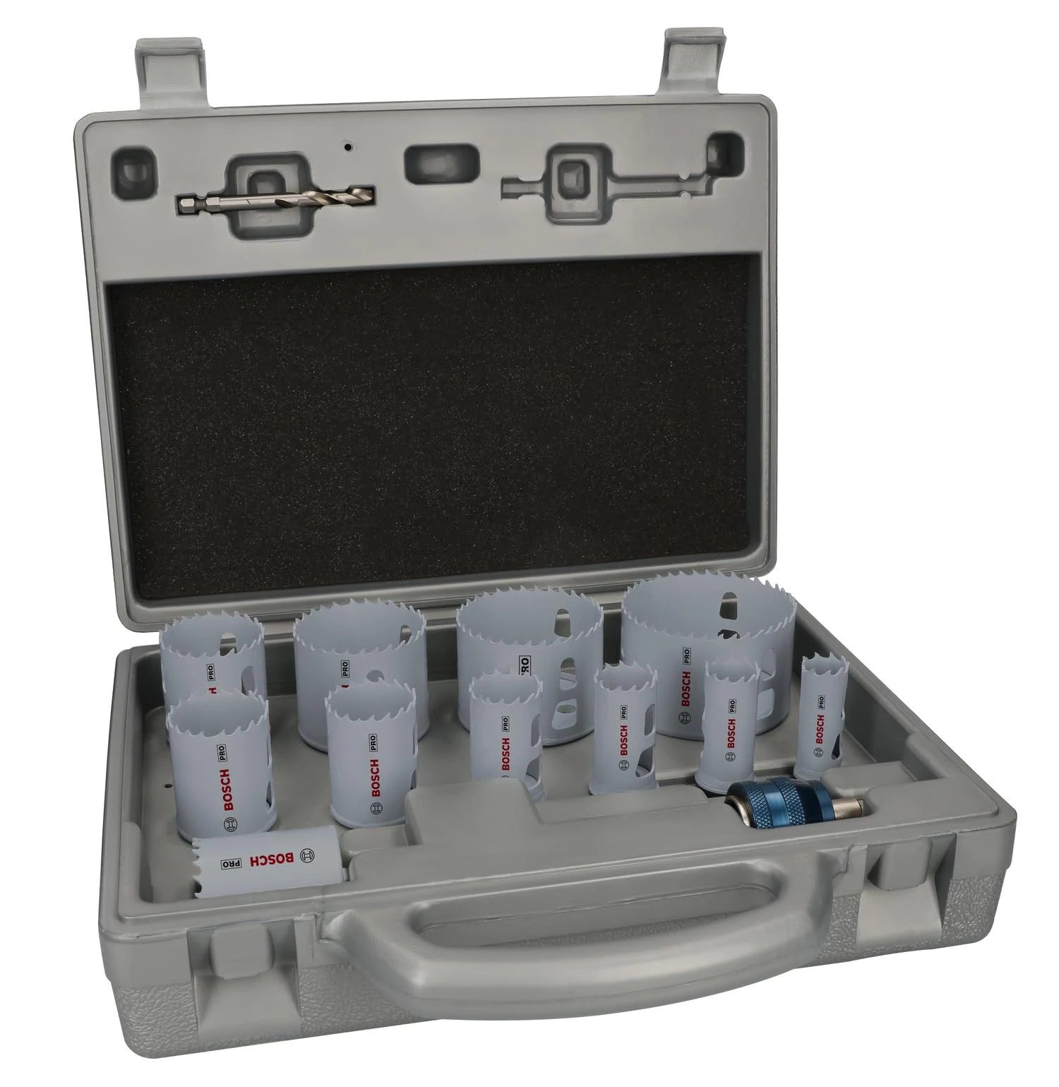 Bosch 14 x PRO Multi Material Power Change Plus Hole Saw Set - Blow Mould Case (for Softwood, Drywall, Diameter 19-76 mm, Professional Accessories Drill/Screwdriver, Hammer Drill/Screwdriver)