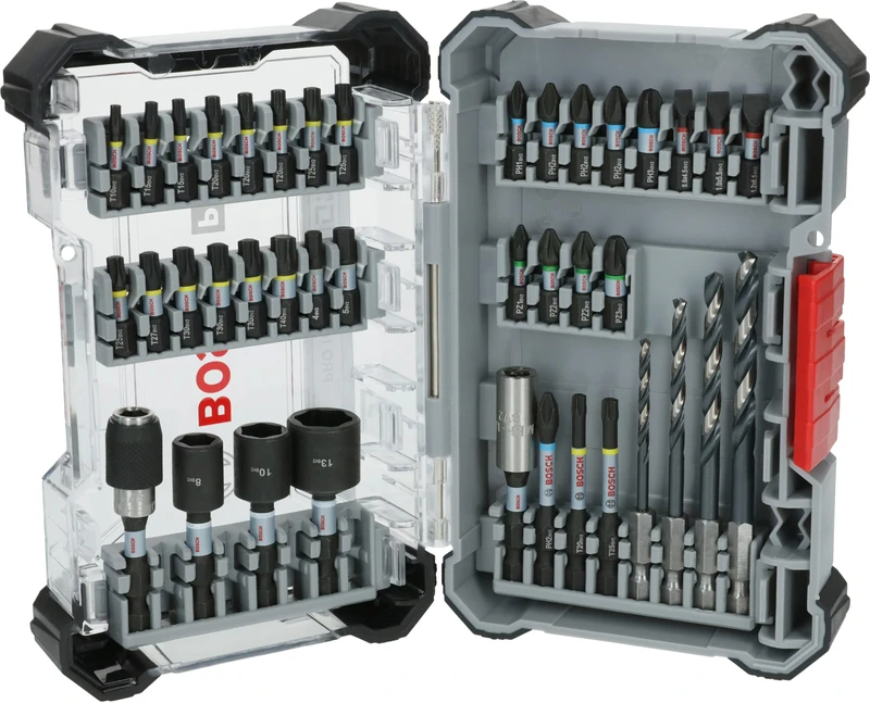 Bosch 40x PRO Impact Metal Set, 40 pcs (for Steel, Cast Iron, 200 x 107 mm, Professional Accessory Screwdriver, Screwdriver)