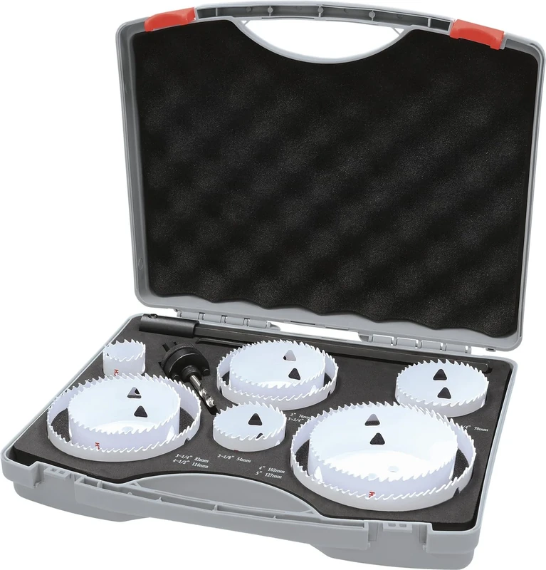 Bosch 12x Multi Material Threaded Hole Saw Set (for Steel, Drywall, Ø 35, 54, 70, 76, 83, 95, 102, 114, 127 mm, Professional Accessory Drill Driver)