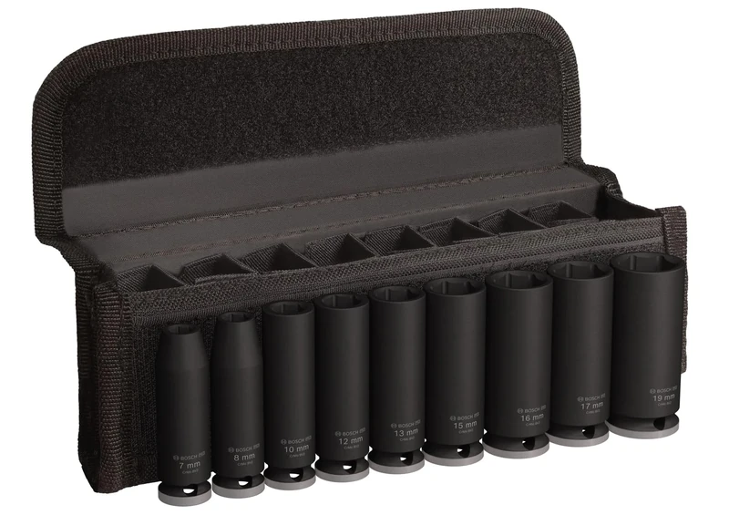 Bosch 9X PRO Impact Socket Set (69 x 35 mm, Professional Accessories Drill and Screwdriver)