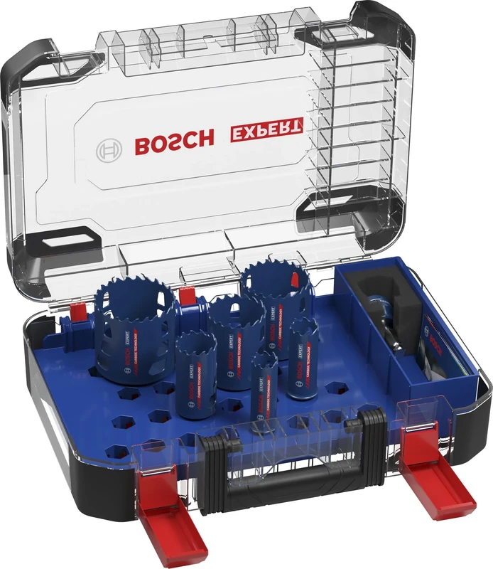 Bosch 9X Expert Multi Material PC Plus Universal Hole Saw Set (for Wood with Metal, Brick, Ø 22, 25, 35, 51, 60, 68 mm, Professional Accessory Drill Driver)