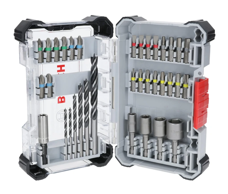 Bosch 35x Extra Hard Screwdriver Bit and PRO Wood Drill Bit Set, 35 pcs