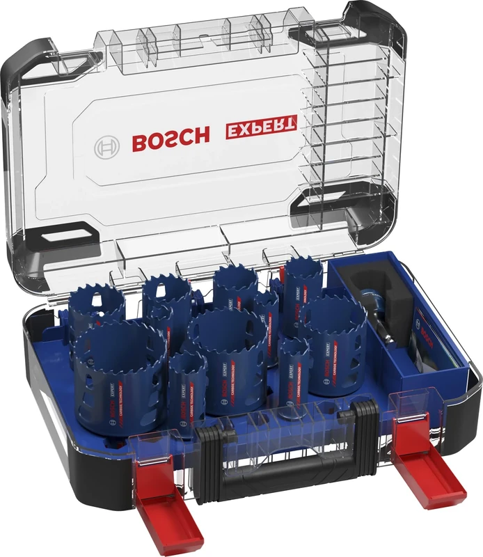 Bosch 14x Expert Multi Material PC Plus Universal Hole Saw Set (for Wood with Metal, Brick, Ø 20-76 mm, Professional Accessory Drill Driver)