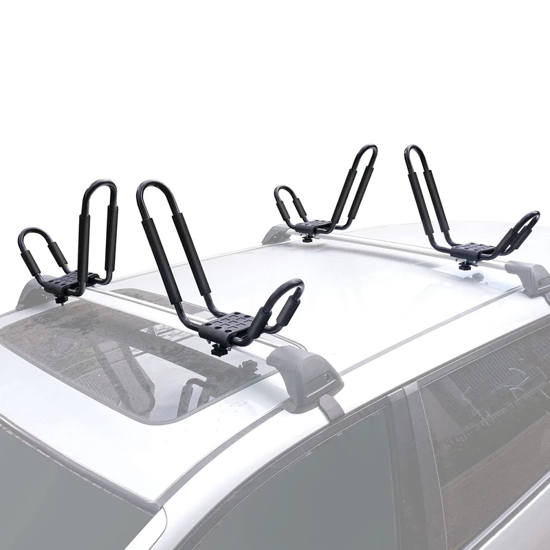 XCAR 2 Pairs Universal Kayak Rack Canoe Car Racks Set Roof Top Mount Carrier with 4 Straps for Suif Board,Kayak,Canoe,SUP
