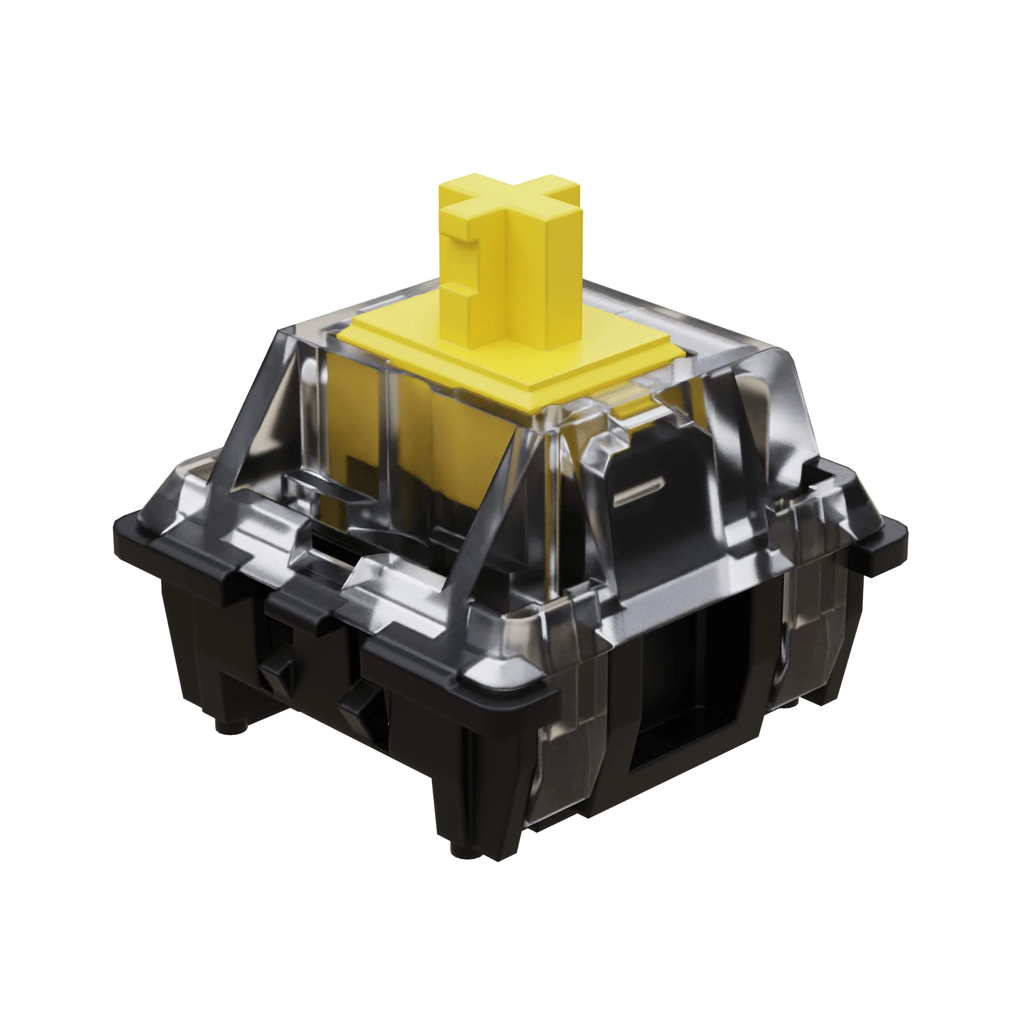 Gateron Ks-15 RGB Optical Mechanical MX Type Key Switch - Clear top (65 Pcs, Yellow)