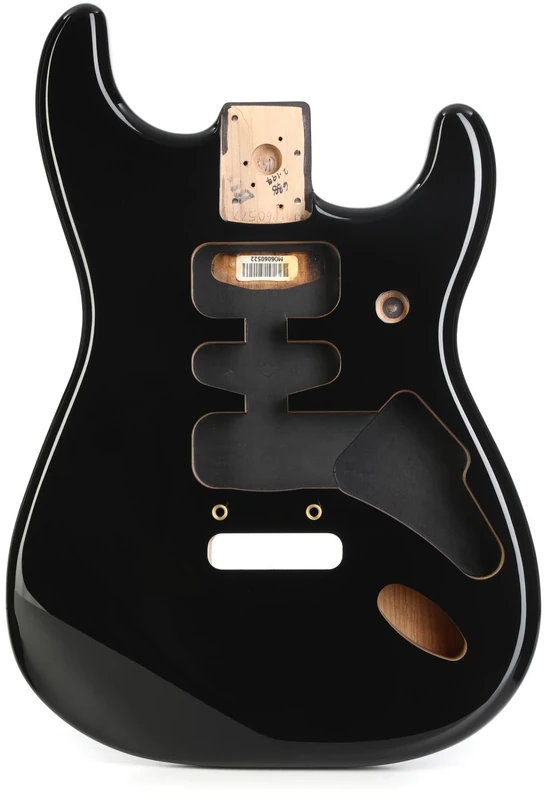 Fender Deluxe Series Stratocaster® HSH Alder Body 2 Point Bridge Mount, Black