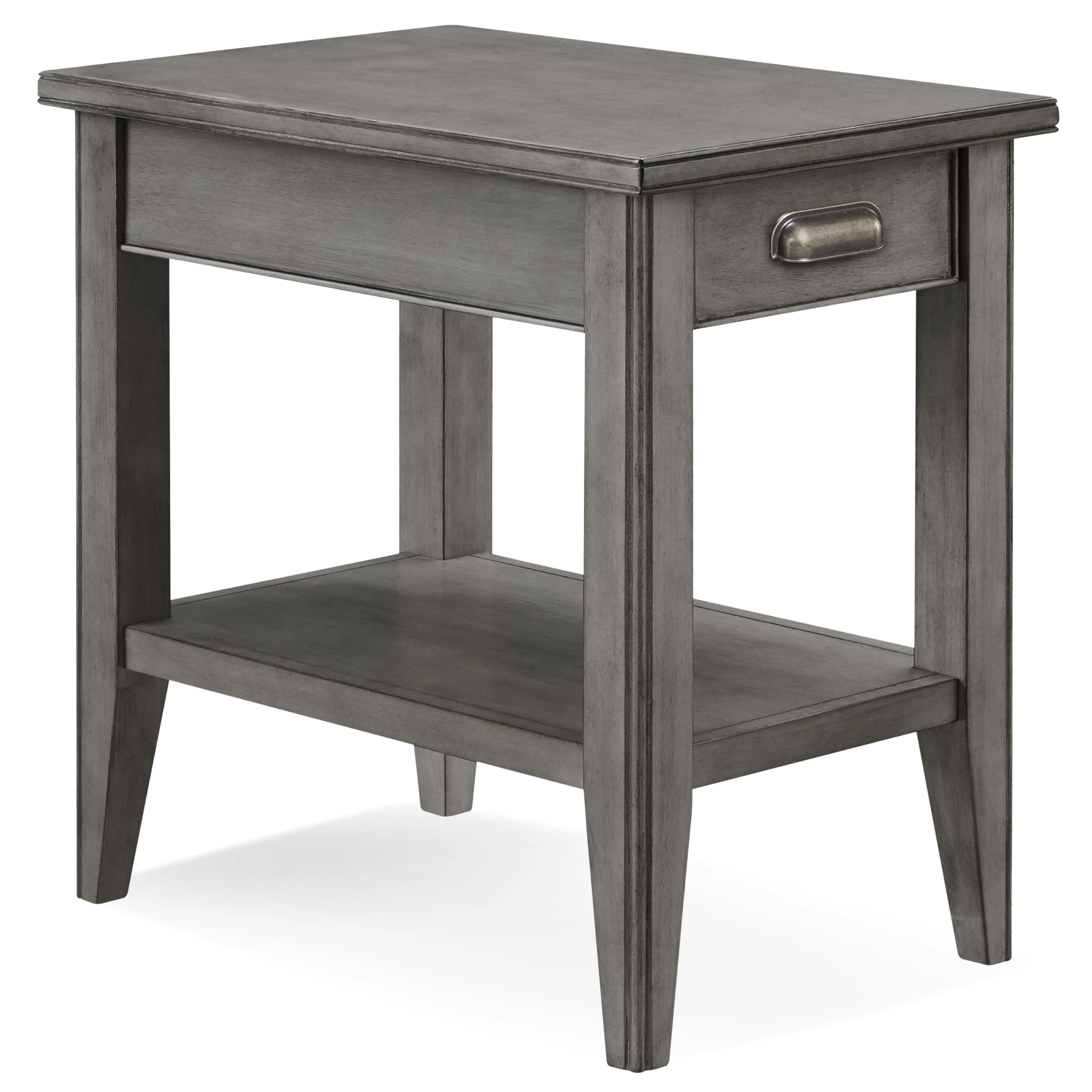 Leick Home Chair Side End Drawer table, Smoke Gray