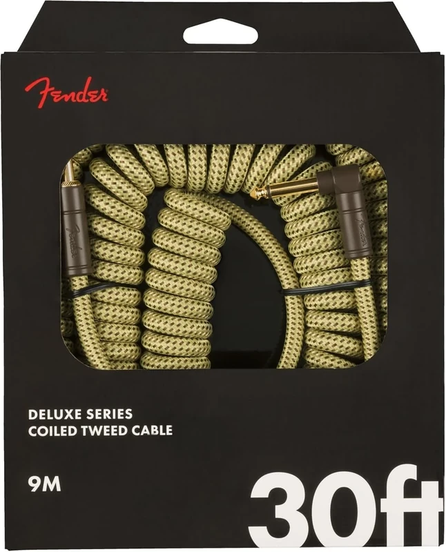 Fender Deluxe Series Coil Cable - Tweed - 30ft (9m) - Natural Tweed