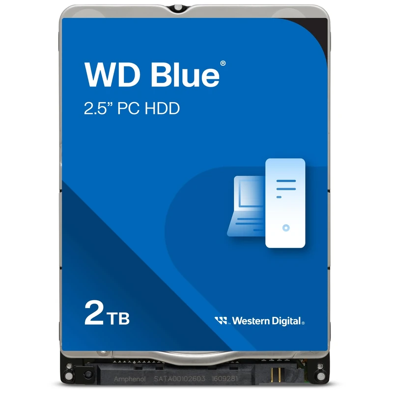 WD Blue 2TB Mobile 2.5" Internal Hard Drive, 5400 RPM Class, SATA 6 GB/s, 128MB Cache, 2 Year Warranty
