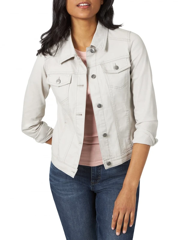 Riders by Lee Indigo Women's Denim Jacket, Silver Cloud, L