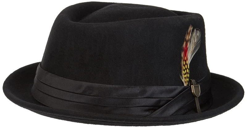 BRIXTON Stout Pork Pie Hat, Black/Black, L - Image 1