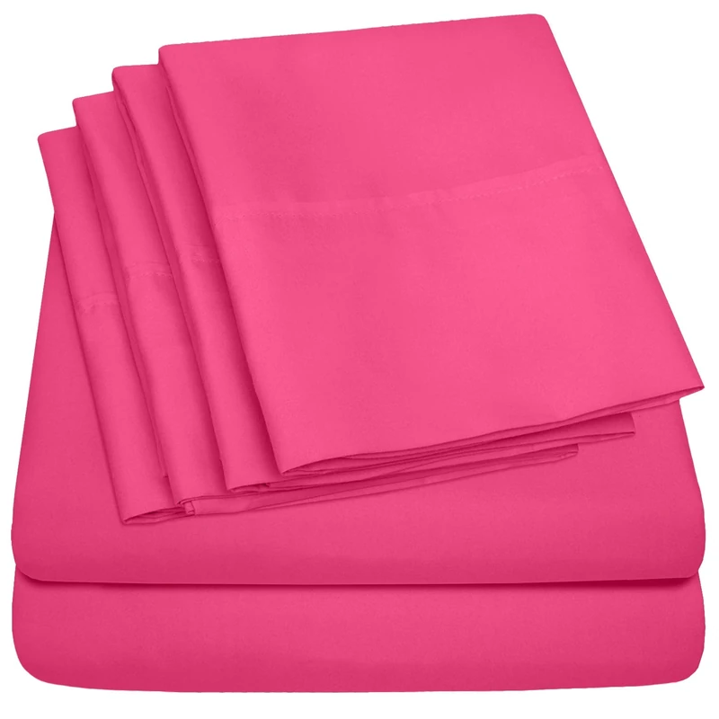 King Size Bed Sheets - 6 Piece 1500 Supreme Collection Fine Brushed Microfiber Deep Pocket King Sheet Set Bedding - 2 Extra Pillow Cases, Great Value, King, Fuschia