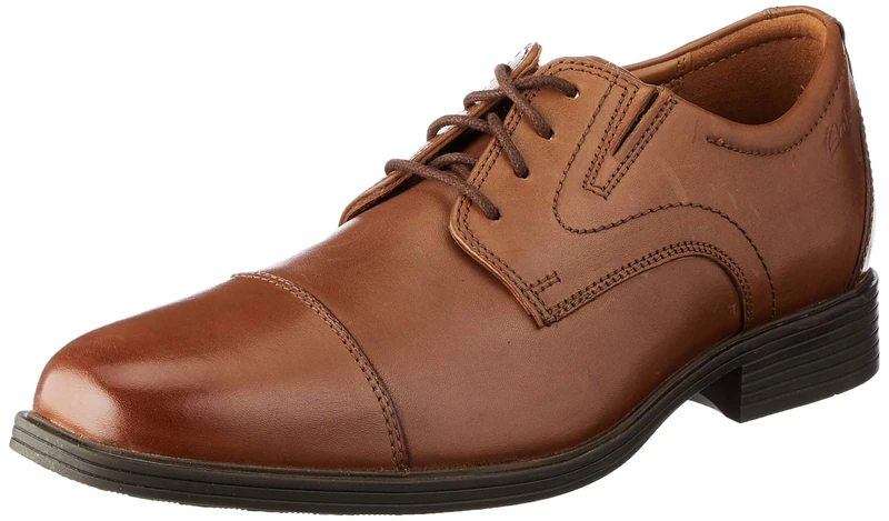 Clarks Men's Whiddon Cap Oxford - Dark Tan Leather - 13 UK