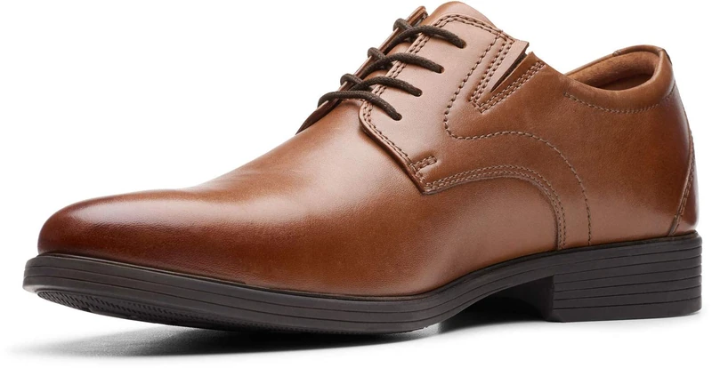 Clarks Men's Whiddon Plain Oxford, Dark Tan Leather, 9.5 UK