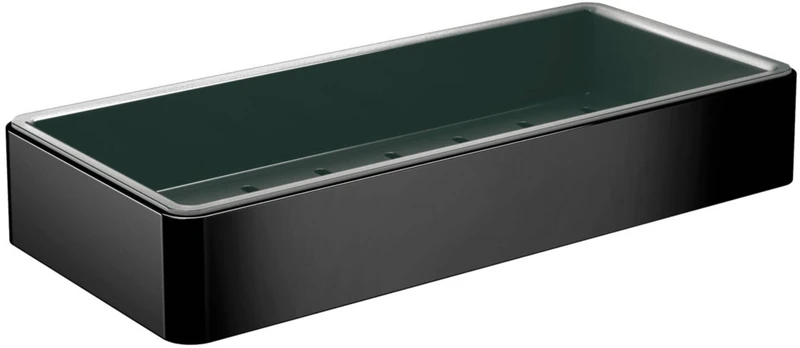 Emco Loft Sponge Basket for Screws, High-Quality Aluminium Shower Caddy with Removable Plastic Insert, Shower Basket for Bathroom Utensils, Matte Black