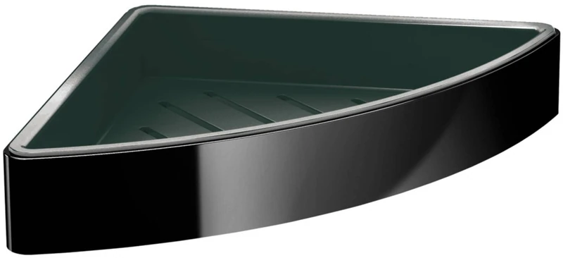 EMCO loft 054512203 Corner Sponge Basket with Concealed Wall Mounting and Removable Plastic Insert Black