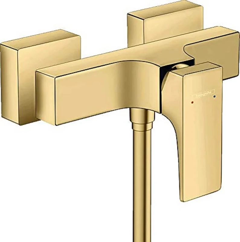 hansgrohe Metropol 32560990 Shower Mixer Tap Surface-Mounted with Lever Handle Polished Gold Optic