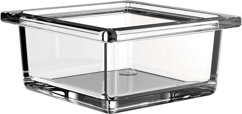EMCO Liaison Square Glass Dish for Railing Clear Crystal Flat, Chrome, Normal