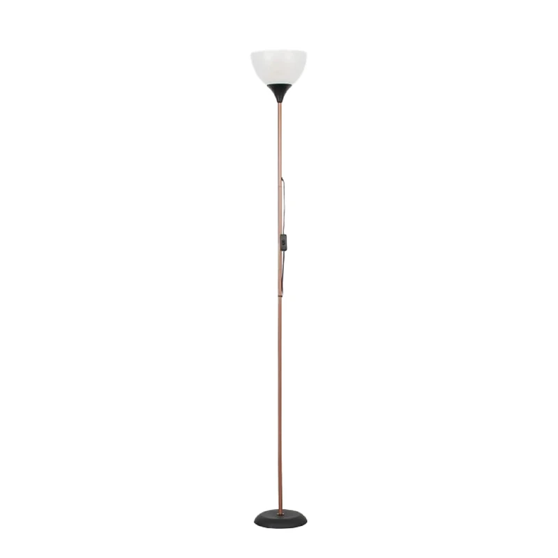 MiniSun | Modern Copper and Black Uplighter Floor Lamp with a White Shade | Floor Lamps & Torchieres, Home Décor, Improvement & Lifestyle Essential