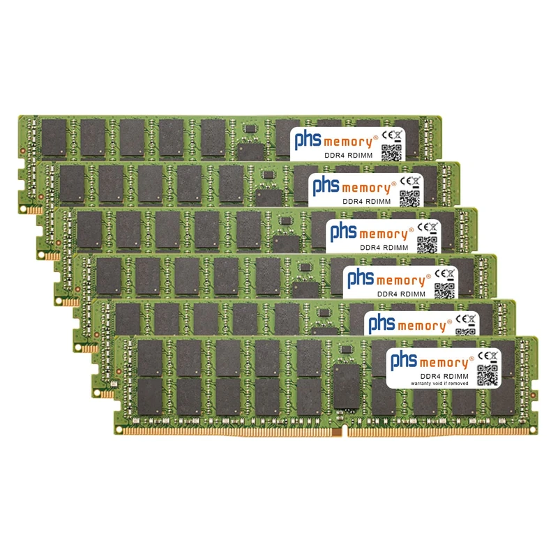 PHS-memory RAM Memory Kit 192 GB (6 x 32 GB) for Apple MacPro 16-Core 3.2 GHz (2019) DDR4 RDIMM 2933 MHz PC4-23400-R