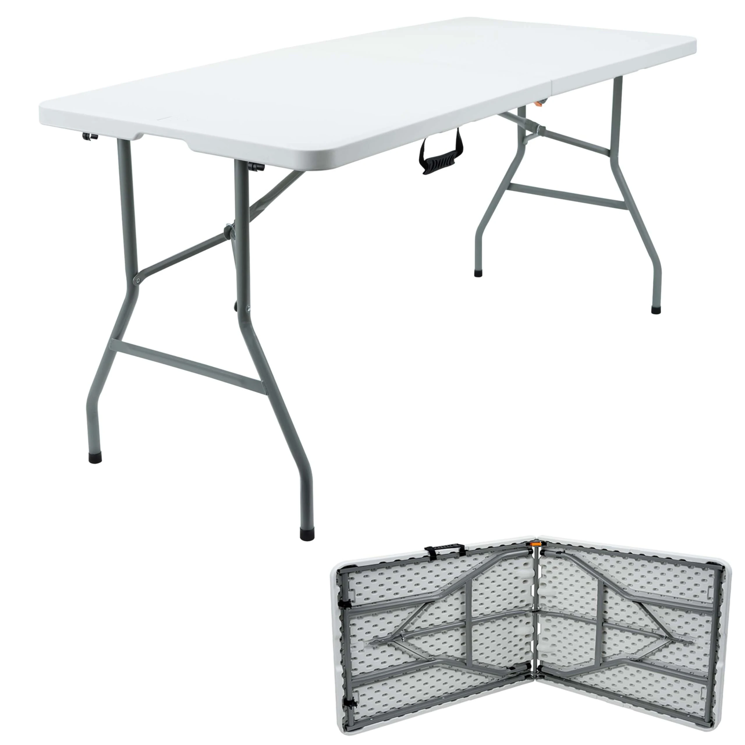 Crystals HEAVY DUTY 6FT FOLDING CATERING CAMPING KITCHEN TABLE TRESTLE PICNIC PARTY