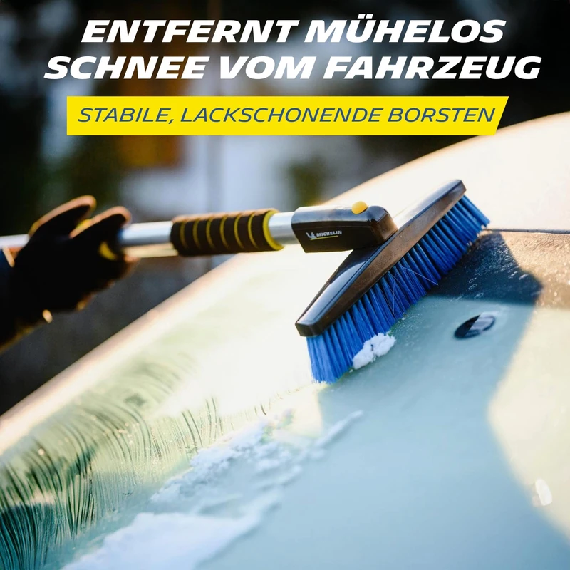 MICHELIN 2-in-1 ice scraper with snow brush, telescopic for the car, extendable, efficient and durable ice scraper with handy 90° rotating snow brush