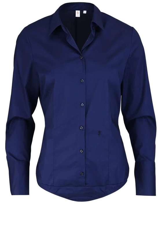 Seidensticker Women's Blouse - Shirt Blouse - Body Blouse - Non-Iron - Slim fit - Long Sleeve - Plain - Stretch Navy