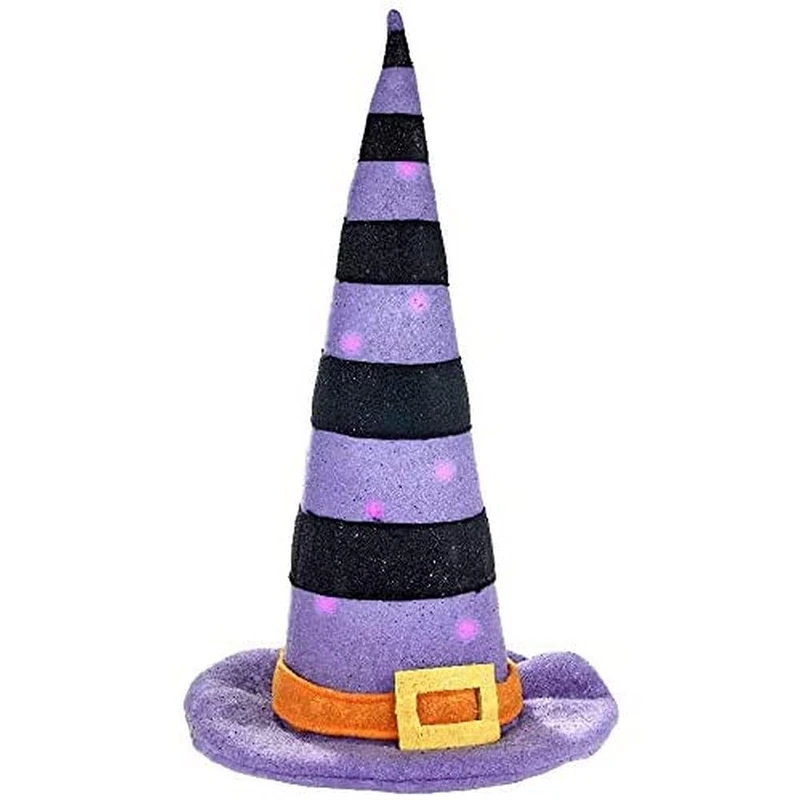 Pandecor Purple Halloween Hat with 8 LED Lights - 60 cm