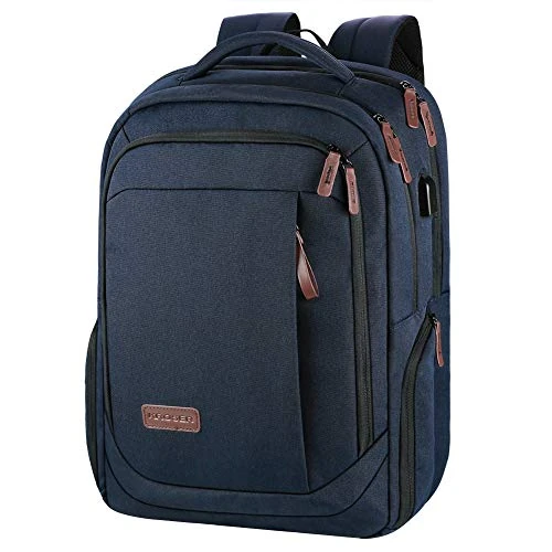 KROSER Laptop Backpack Large Computer Backpack Fits up to 15.6 Inch Laptop with USB Charging Port Water-Repellent Travel Backpack Casual Daypack for Business/College/Women/Men-Dark Blue