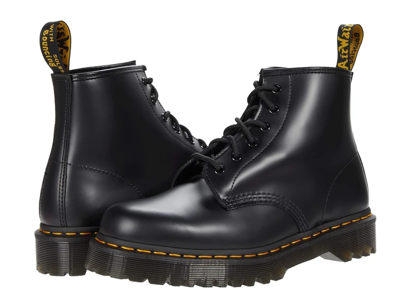 Dr. Martens 6 Eye Boot, Combat Boot, Black Smooth,