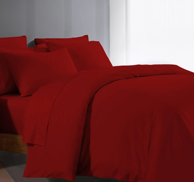 Comforter Cover King Size 1000 Thread Count 100% Egypitian Cotton 1 Duvet Cover & 2 Pillow Shams Long Staple Quilt Silky Soft, Breathable with Zipper -3 Piece All Season Duvet Cover Set (Burgundy)