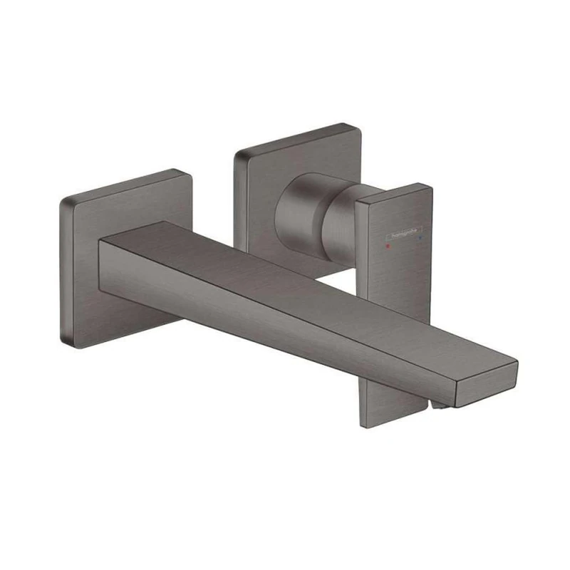 hansgrohe Metropol Flush-Mounted Tap for Wall Mounting, Spout 22.5 cm, Brushed Black Chrome