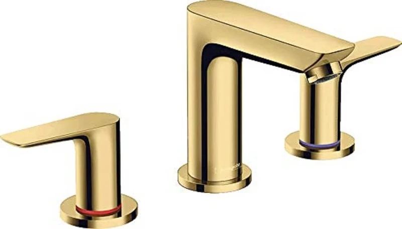 hansgrohe Talis E 71733990 Pop-Up Waste Set Polished Gold Optic 3-Hole Washbasin Tap