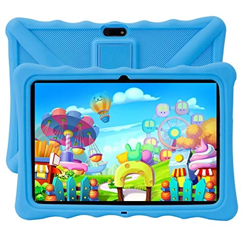 Veidoo Kids Tablet 10.1',Dual SIM card, parental control,1280 * 800 IPS,2+5 MP,Android 10 tablet with silicone case (16 GB, Blue)