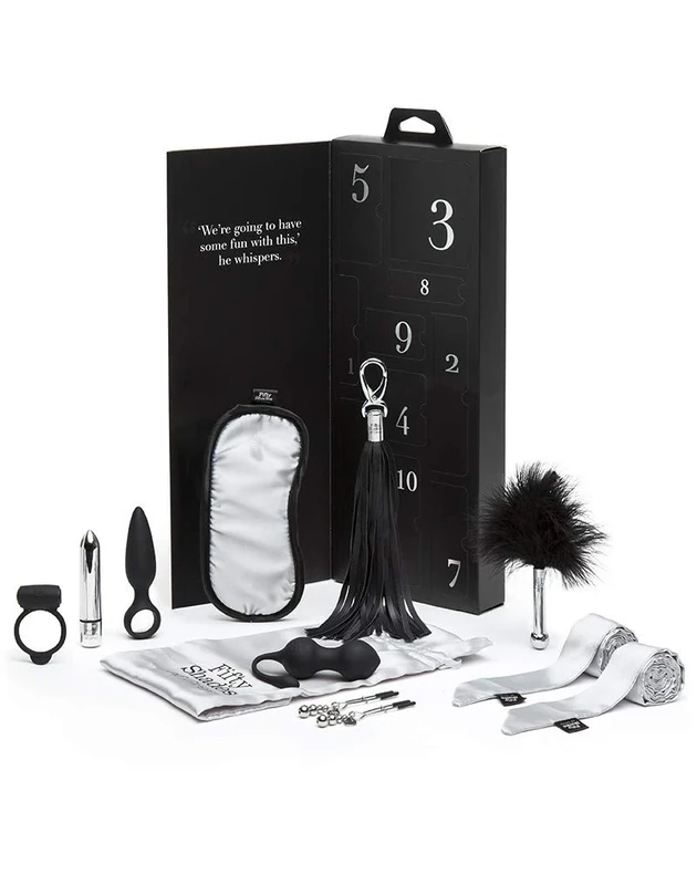 Fifty Shades of Grey Pleasure Overload 10 Days of Play Couple's Gift Set - Includes Sensual Toys and Bondage Play Accessories