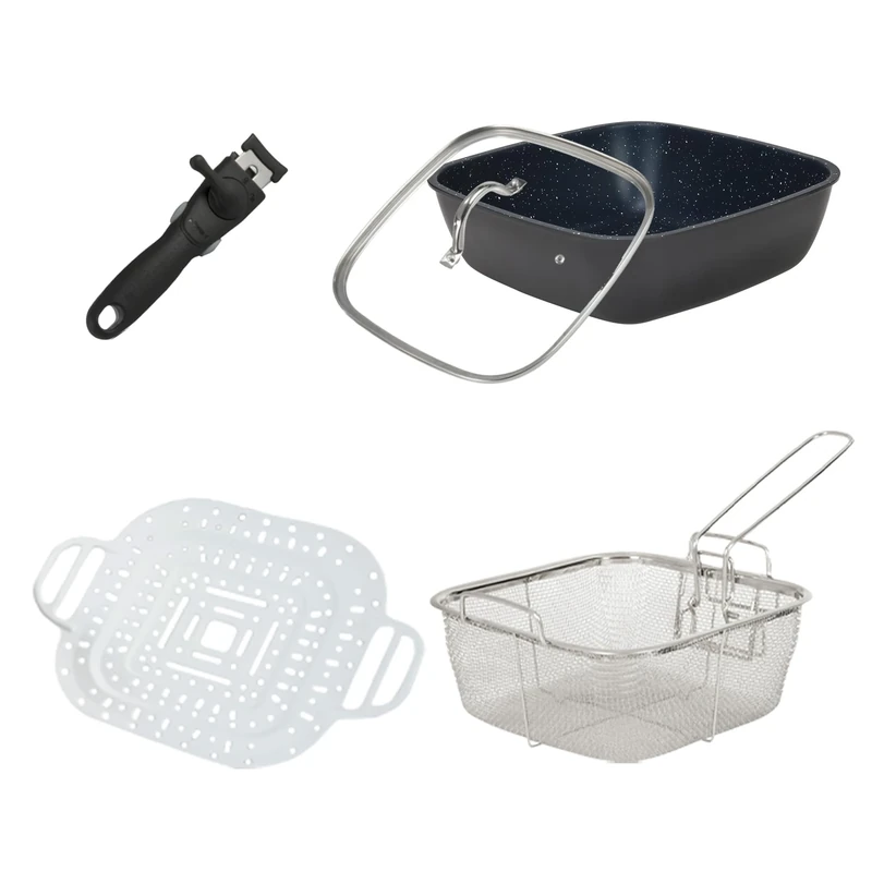 FLAVORSTONE Diamond Non Stick Frying Pan - Aluminum Ceramic Frying Pan, Induction Compatible, Oven Safe, Navy