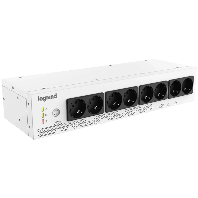 Legrand, 310332 19" Rack PDU with Integrated UPS System, 800VA - 480W, 1-Phase 230V with 8-Way Schuko Power Strip for 19-Inch Racks/Power Distribution Cabinets, Bridging Time up to Max. 15 Minutes