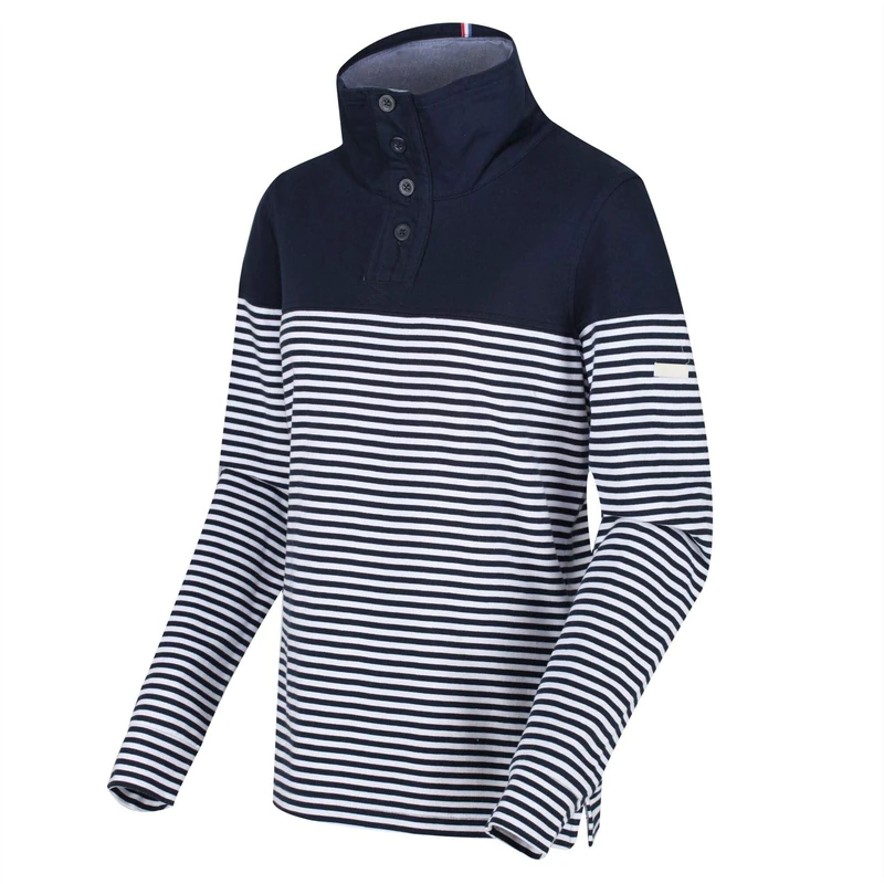 Regatta Women's Camiola Striped Lightweight Fleece with Button Collar Fleece