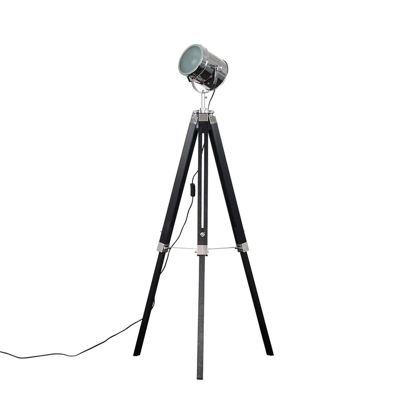 MiniSun | Modern Matt Black and Chrome Studio Style Adjustable Spotlight Tripod Floor Lamp | Floor Lamps & Torchieres, Home Décor, Improvement & Lifestyle Essential